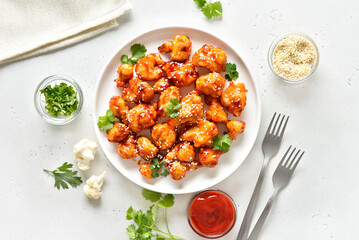 Sweet chili cauliflower wings