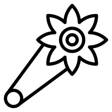black flower pin simple outline clip art preview