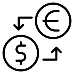 Currency Exchange Rates icon vector image. Can be used for Trading.