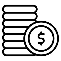 Stacks of Coins icon vector image. Can be used for Trading.
