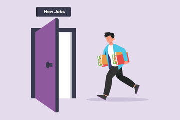 Change job or career. Improvement or progression concept. Colored flat vector illustration isolated.