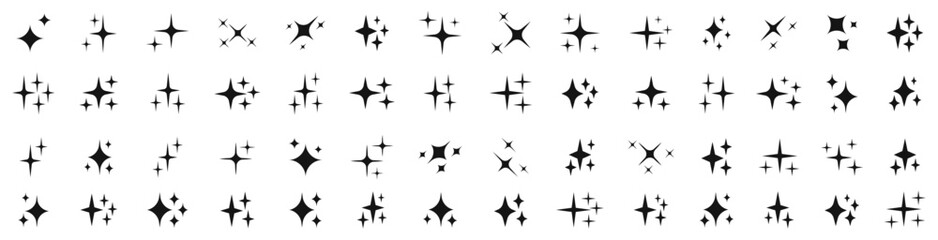 Star vector icons. Sparkle shape icons. Collection of star sparkles symbol. Stars vector collection