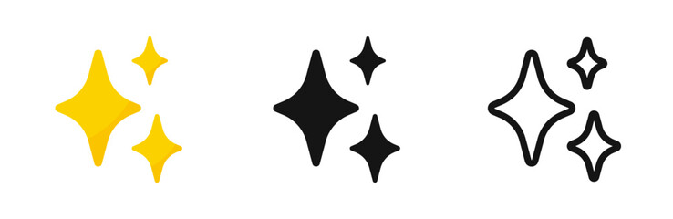 .Star vector icons. Sparkle stars. Flat star icons..