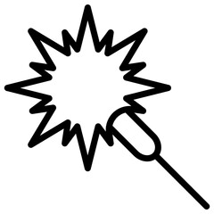 Sparkler icon vector image. Can be used for Carnival.