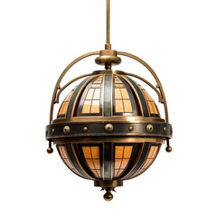 Fototapeta na wymiar front view of Art Deco Globe hanging pendant lamp isolated on a white transparent background 