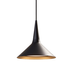 Fototapeta premium front view of Sleek Matte Black hanging pendant lamp isolated on a white transparent background 