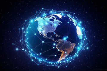 Naklejka premium Connected World