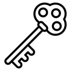 Key icon vector image. Can be used for Fairytale.