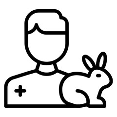 Rabbit Vet icon vector image. Can be used for Veterinary.