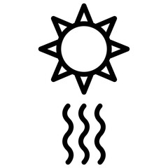 Heat Wave icon vector image. Can be used for Global Warming.