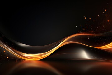 Abstract 3d luxury premium background, dark mode, black theme with golden accents