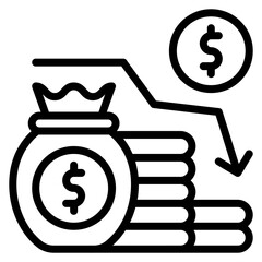 Recession icon vector image. Can be used for Crisis Mangement.