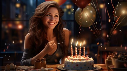 Capture the essence of a special day with this realistic HD image portraying the joy and festivities of someone having a birthday celebration.