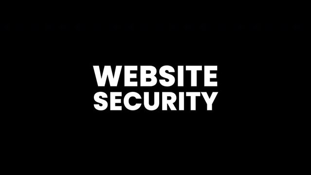 website security text with glitch effects on a black background.
