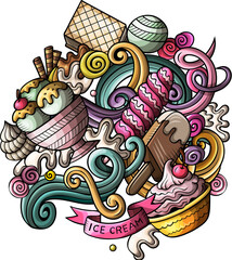 Ice Cream detailed cartoon illustration