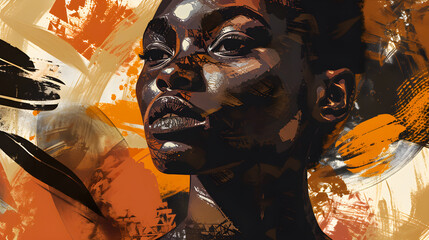 Portrait illustration of a black woman 