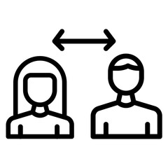 Social Distancing icon vector image. Can be used for Home Services.