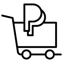 Cart PayPal icon vector image. Can be used for Ecommerce Store.