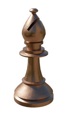 pawn chess old copper 3d rendering isolated