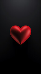 minimalism heart, black and red background in the style of photorealistic created with Generative Ai