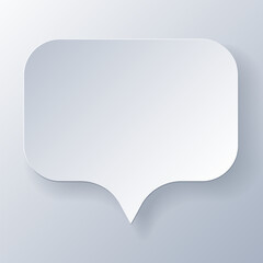 Papercut Grey White Speech Bubbles. 3D Papercraft cut talk frame icon for posters and flyers, presentation, web, social media, design, banner, stickers and stories.