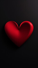 minimalism heart, black and red background in the style of photorealistic created with Generative Ai