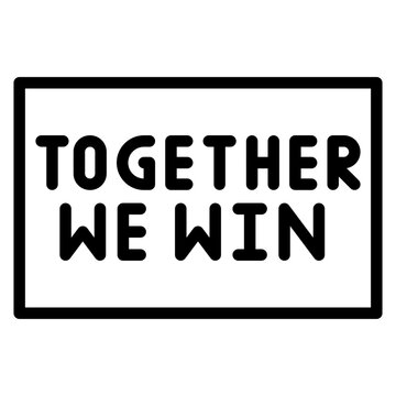 Together We Win icon vector image. Can be used for Teamwork.