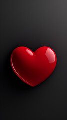 minimalism heart, black and red background in the style of photorealistic created with Generative Ai