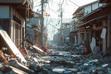 日本の災害のイメージ写真（地震・津波・復興）