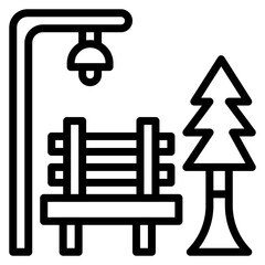 Public Park icon vector image. Can be used for Public Utilities.