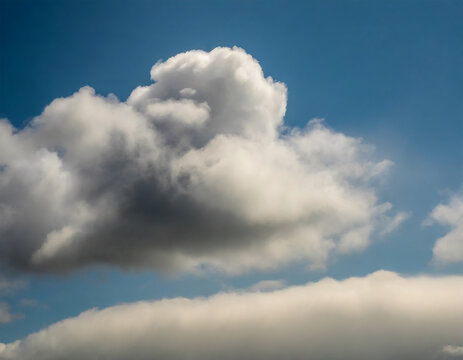 Minimalist Cloud Background image of blue sky with white clouds