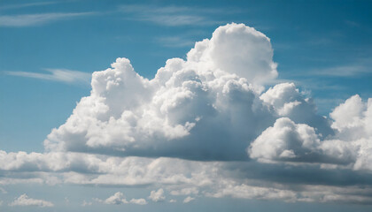 Naklejka na ściany i meble Minimalist Cloudcore White Puffy Clouds in a Serene Sky Background