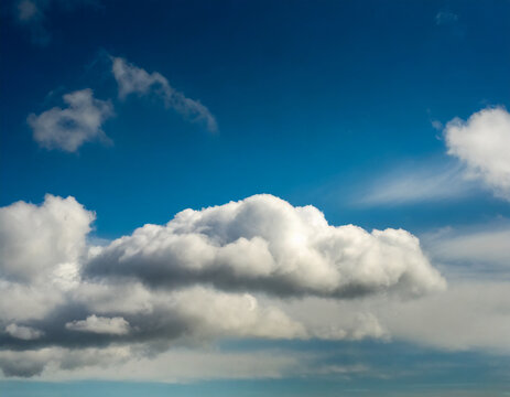 Minimalist Cloud Background image of blue sky with white clouds