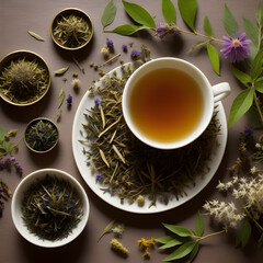 Obraz na płótnie Canvas Herbalism and health alchemy herbalist, traditional healing tea – Ai generative