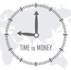 Alarm clock with Investing money to grow in time concept. Time is money