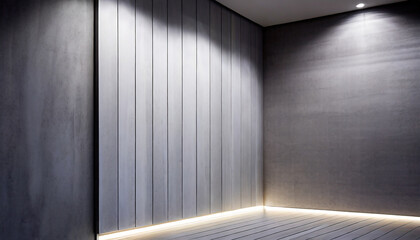 Modern Abstract Interior Background Textured White Panel on Dark Gray Wall with Light Highlights