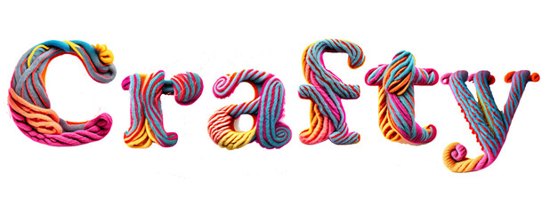 Colorful Wool Yarn Text Art Spelling "Craftivity"