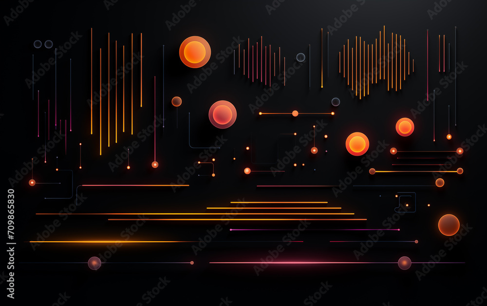 Poster neon color abstract lines background,created with generative ai tecnology.