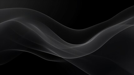 Dynamic waves: abstract anthracite net grid texture on black background - web design concept - obrazy, fototapety, plakaty