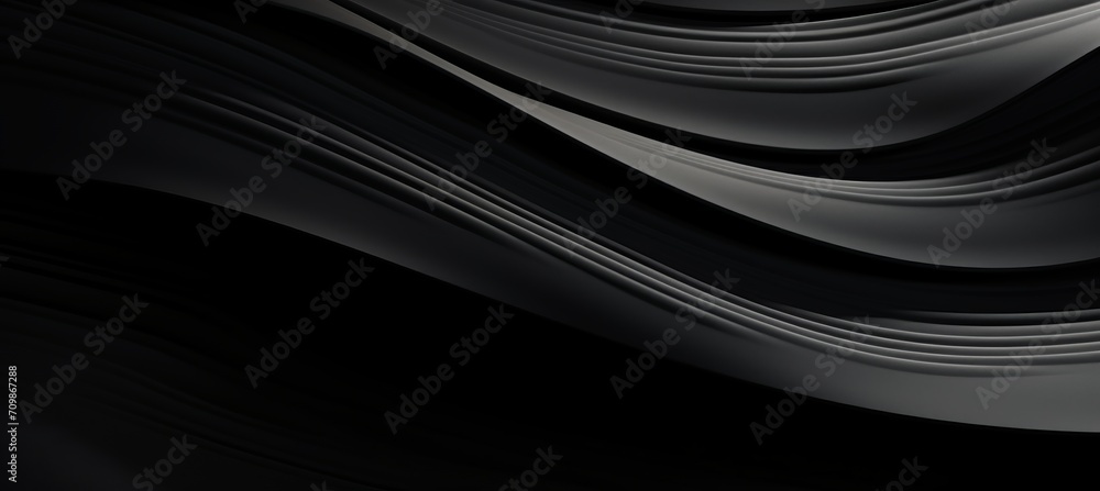 Poster abstract black wave background with elegant flowing textured pattern for design and decoration