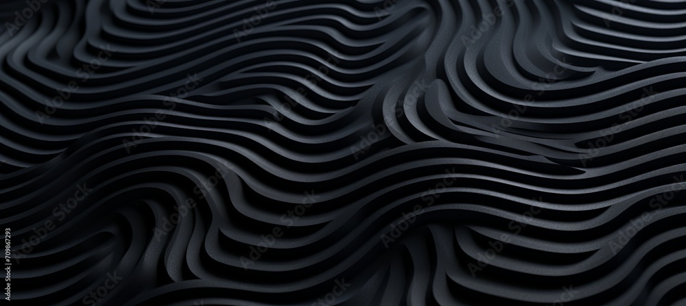 Poster abstract black wave pattern background texture with elegant curves for design projects