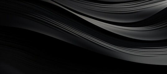 Abstract black wave background with elegant flowing textured pattern for design and decoration