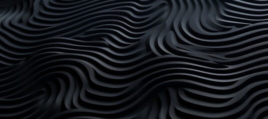 Abstract black wave pattern background texture with elegant curves for design projects