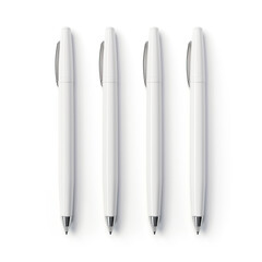Fototapeta premium Realistic image of three white pens on a white background created with Generative Ai