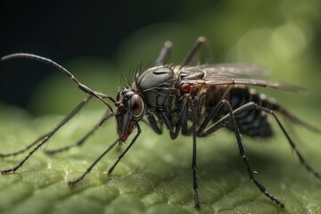 Fototapeta premium Macro Photography of Mosquitoes, Nature's Microscopic Wonders, world malaria day