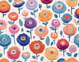 Fototapeta premium Adorable ranunculus pattern haven. Ranunculus prints, pastel hues