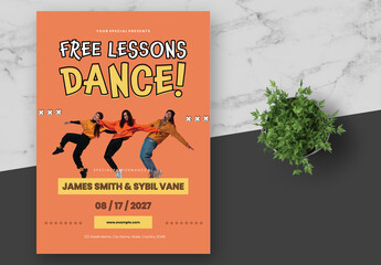 Yellow Orange Lessons Dance Flyer