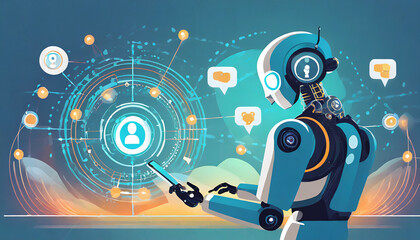 Ai technology concept. chat bot with AI Artificial Intelligence generate. Futuristic technology, robot in online system. Business in future to invest and make money create new idea