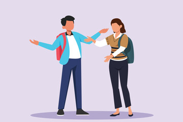 Student life concept. Colored flat vector illustration isolated.