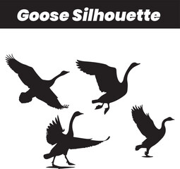 goose silhouettes - obrazy, fototapety, plakaty